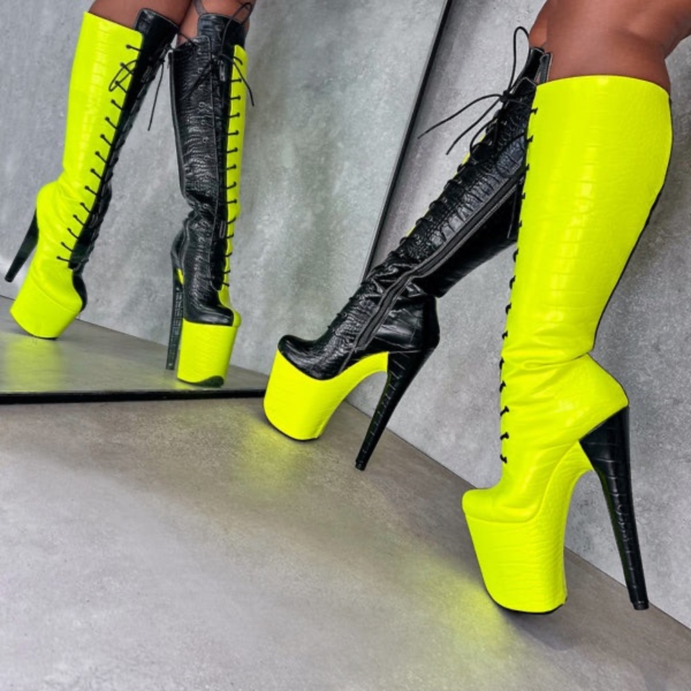 Hella Heels Snapped (neon and black)